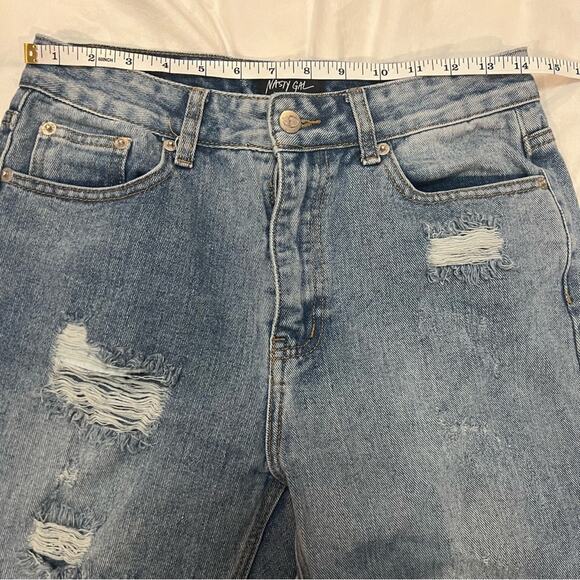 Nasty Gal Destructed Denim Boyfriend Jeans size 6 - Picture 5 of 11